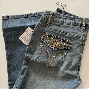 Willi smith low rise embellished Capri pants with pockets. Denim